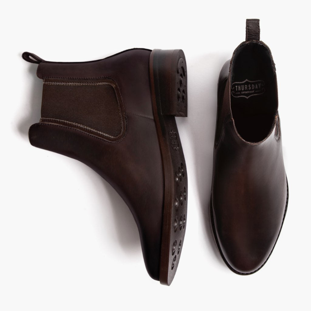 Duchess Café Noir Bottines en cuir pour Femme - Contrefort de talon renforcé & surpiqûres doubles de précision