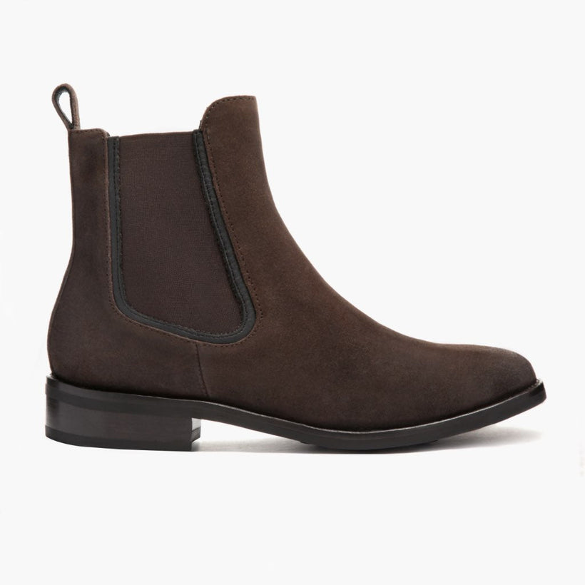 Duchess Dark Marron Suede Leather Boots pour Femme