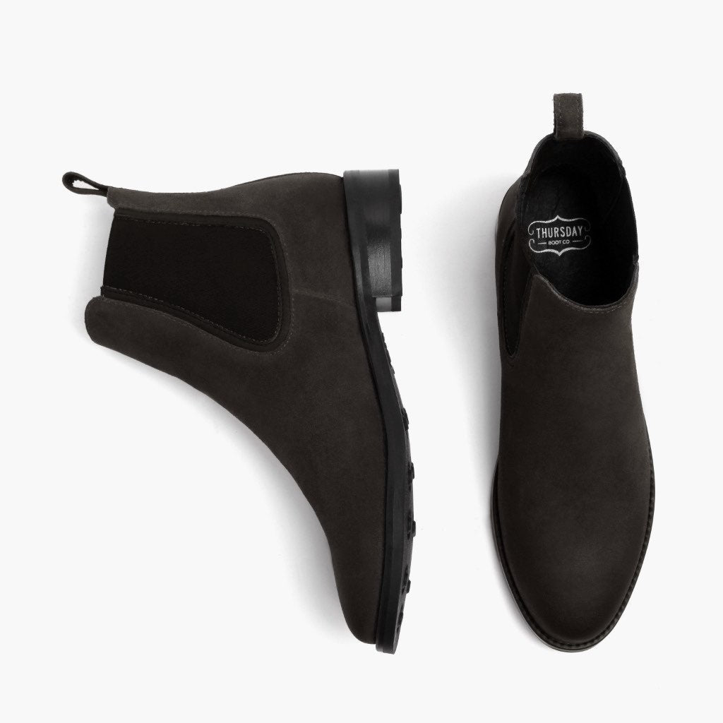High-Traction Rubber Outsole & Lug Tread Pattern on Duchess Gris Ombre Bottines en cuir pour Femme