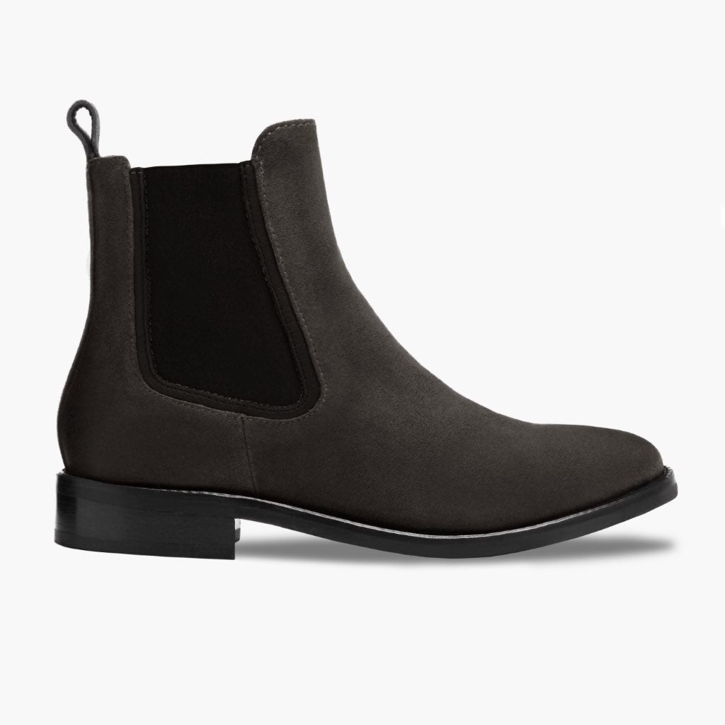 Duchess Gris Ombre Bottines en cuir pour Femme in Grey Full-Grain Leather - Vue de profil | Acheter en ligne