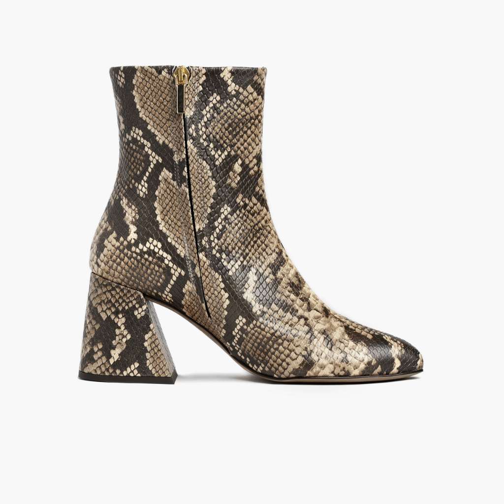 Heartbreaker Snake Print Bottines en cuir pour Femme - Contrefort de talon renforcé & surpiqûres doubles de précision