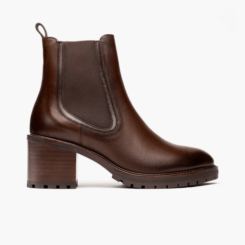 Knockout Chocolate Leather Boots pour Femme