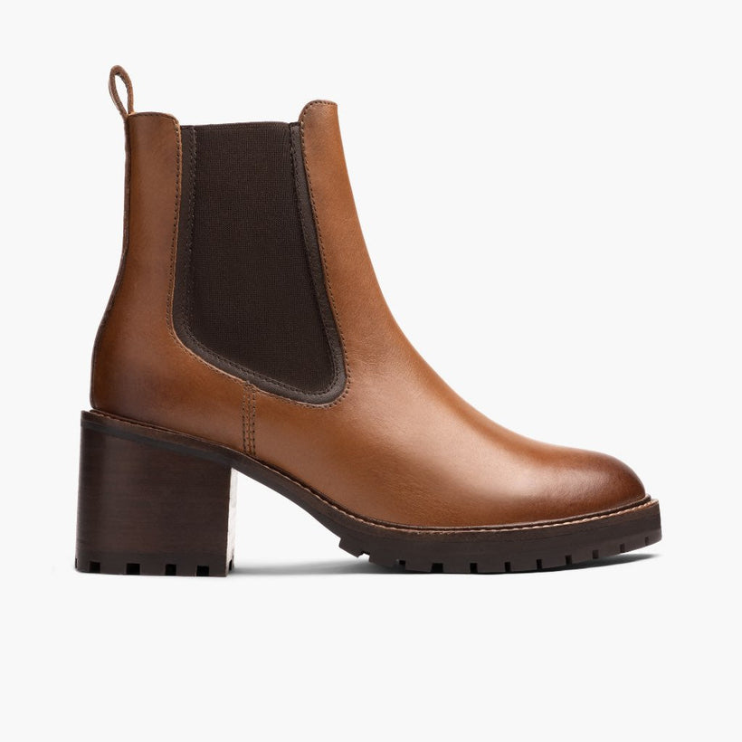 Knockout Toffee Leather Boots pour Femme