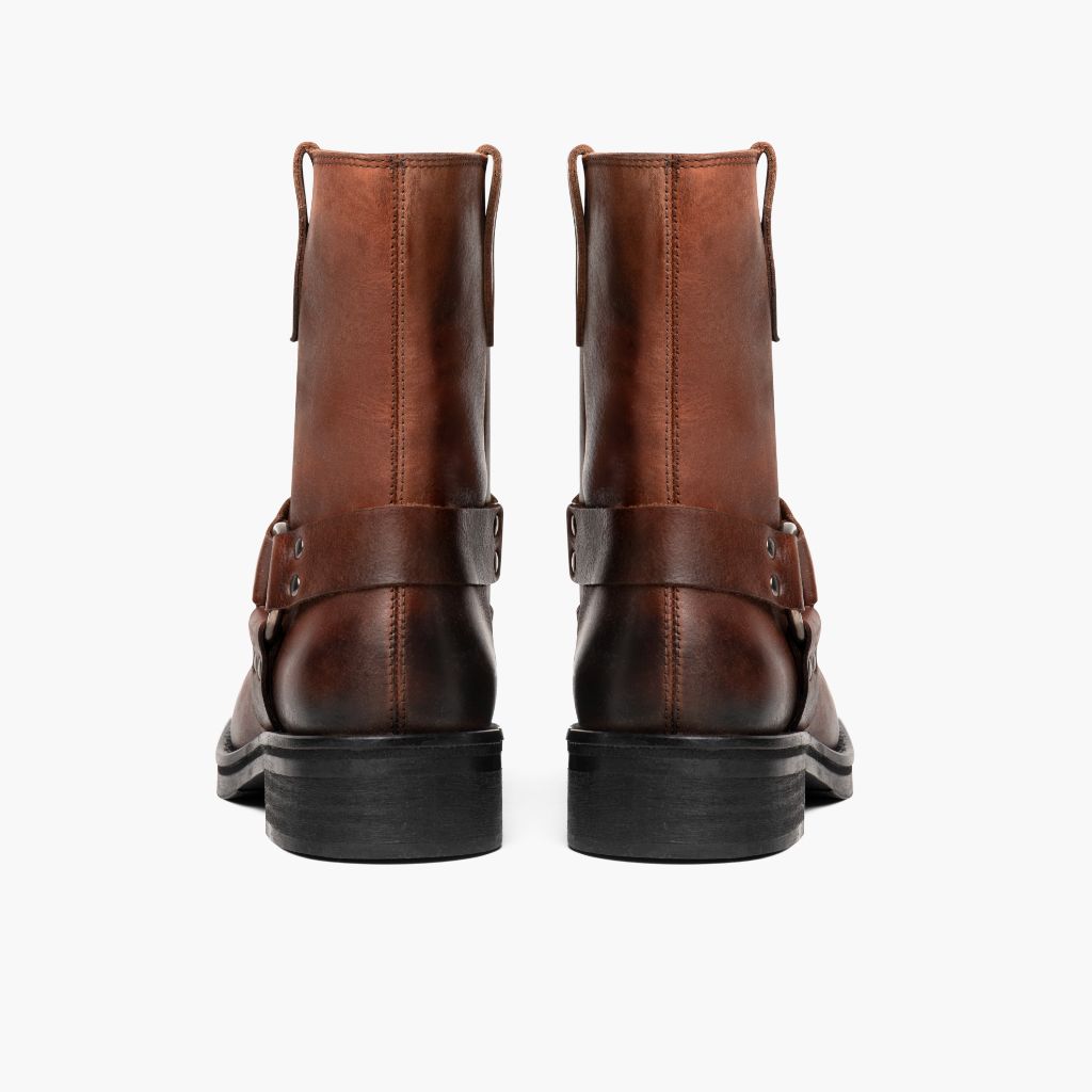 High-Traction Rubber Outsole & Lug Tread Pattern on Outlaw Rust Marron Bottines en cuir pour Femme