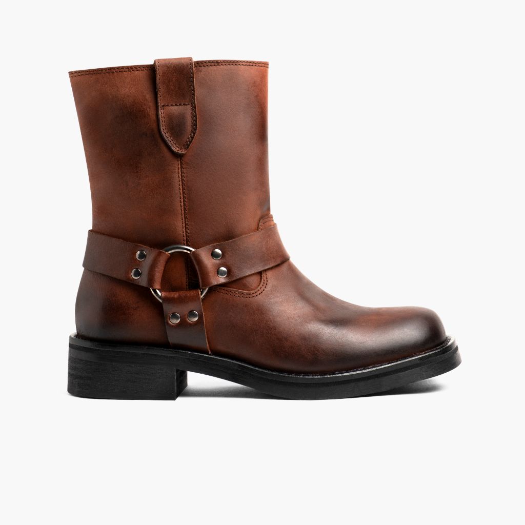Outlaw Rust Marron Bottines en cuir pour Femme in Brown Full-Grain Leather - Vue de profil | Acheter en ligne