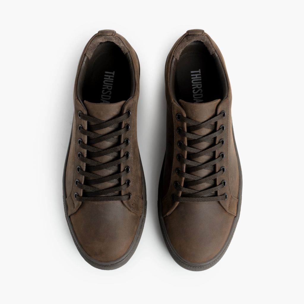 Premier Low Top Tabac Baskets en cuir pour Femme - Contrefort de talon renforcé & surpiqûres doubles de précision