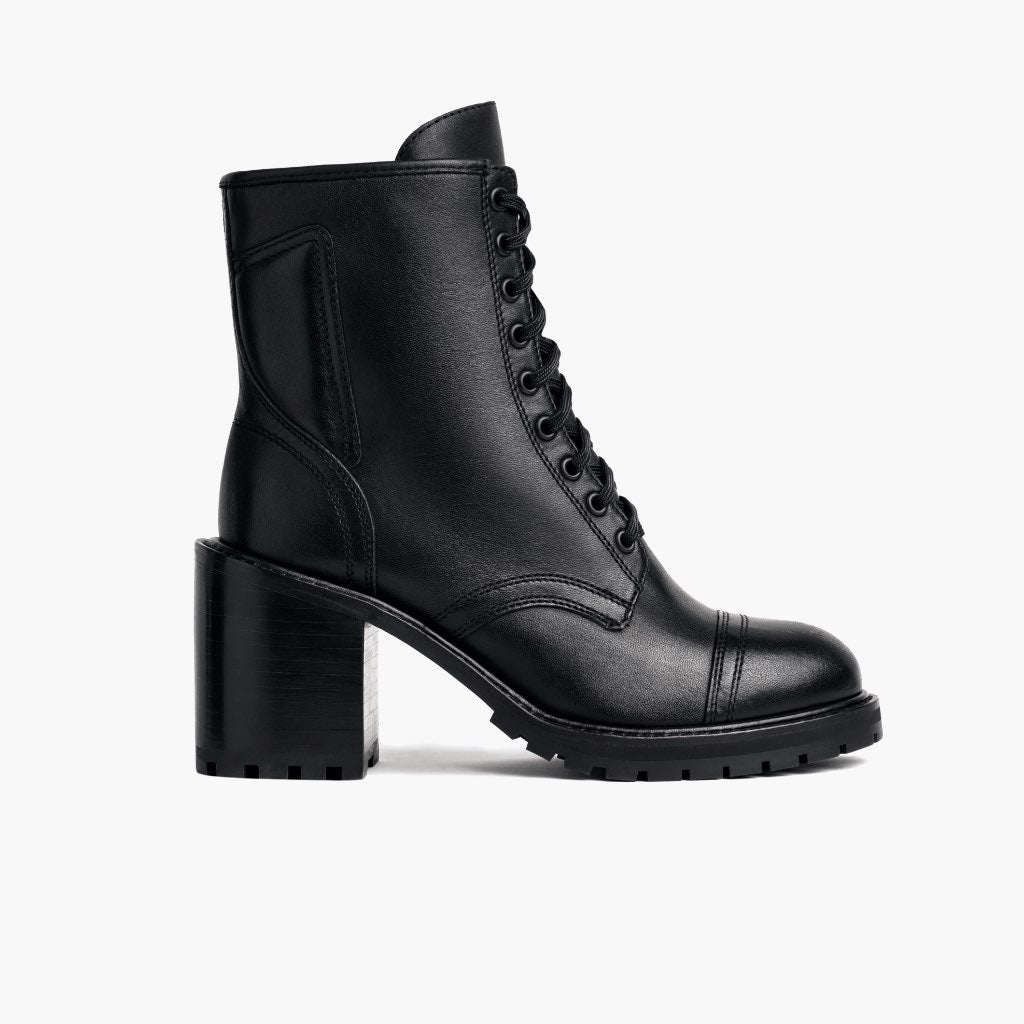 Rebel Noir Bottines en cuir pour Femme - Contrefort de talon renforcé & surpiqûres doubles de précision