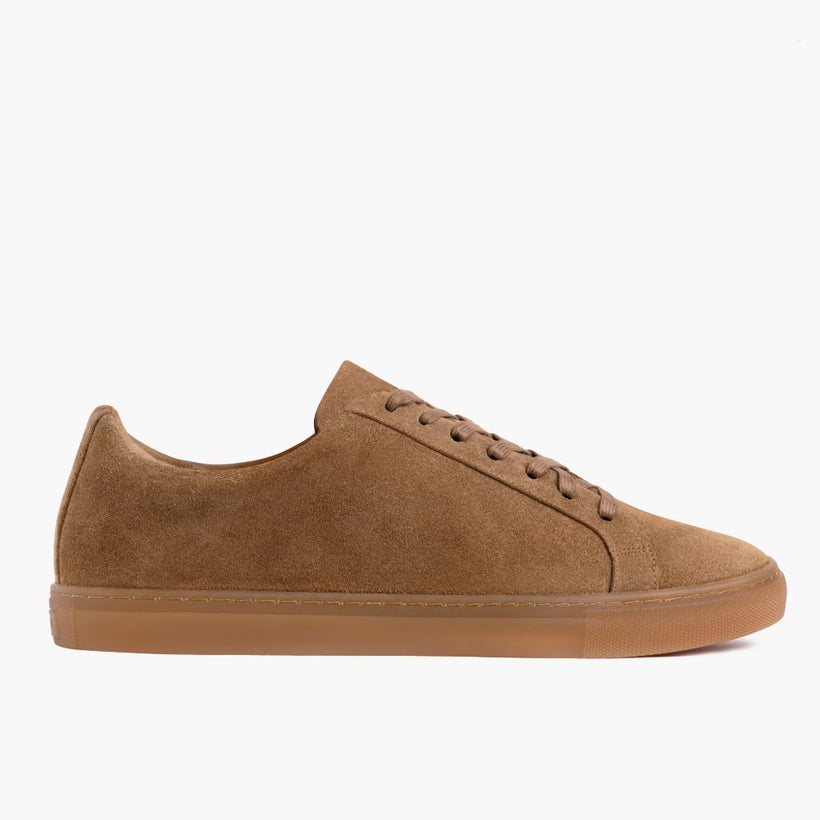 Camel Full-Grain leather Sneakers - Goodyear Welt Construction & Front Toe Box Detail