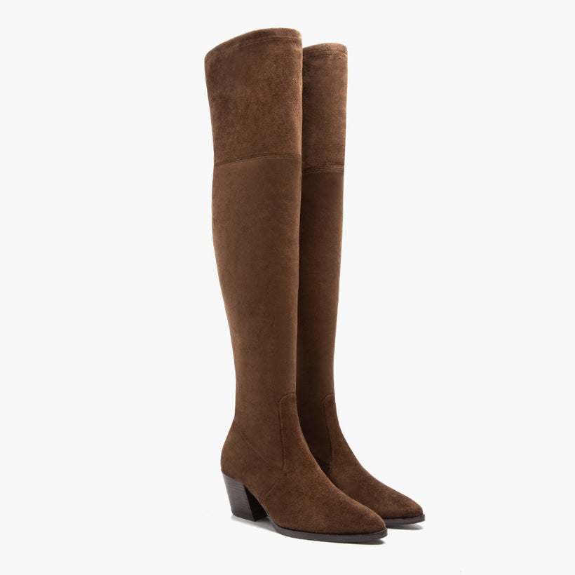 Tempest Espresso Leather Boots pour Femme