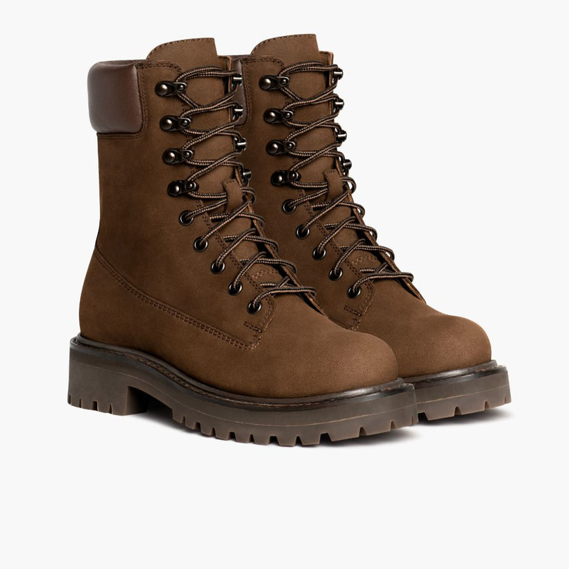 Explorer Camel Matte Leather Boots pour Femme