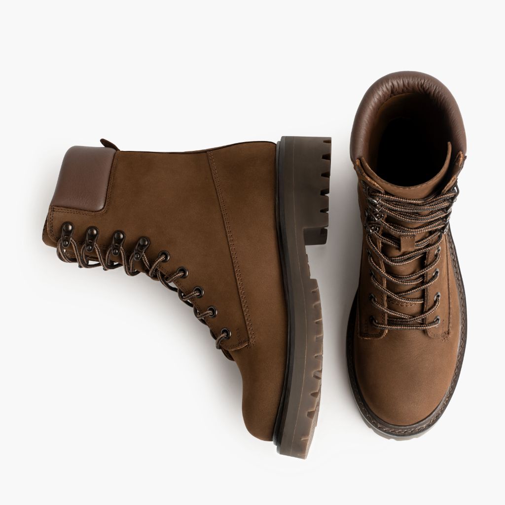 Explorer Camel Matte Bottines en cuir pour Femme - Contrefort de talon renforcé & surpiqûres doubles de précision