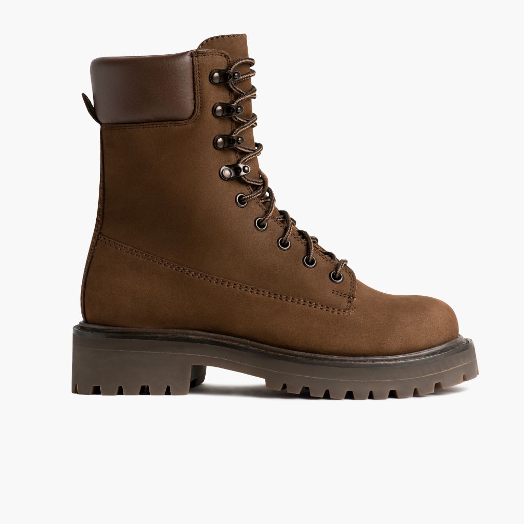 Explorer Camel Matte Bottines en cuir pour Femme in Tan Full-Grain Leather - Vue de profil | Acheter en ligne