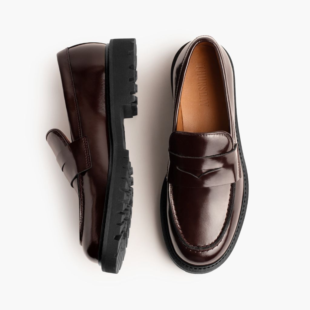 Penny Bourgogne Bottines en cuir pour Femme - Contrefort de talon renforcé & surpiqûres doubles de précision