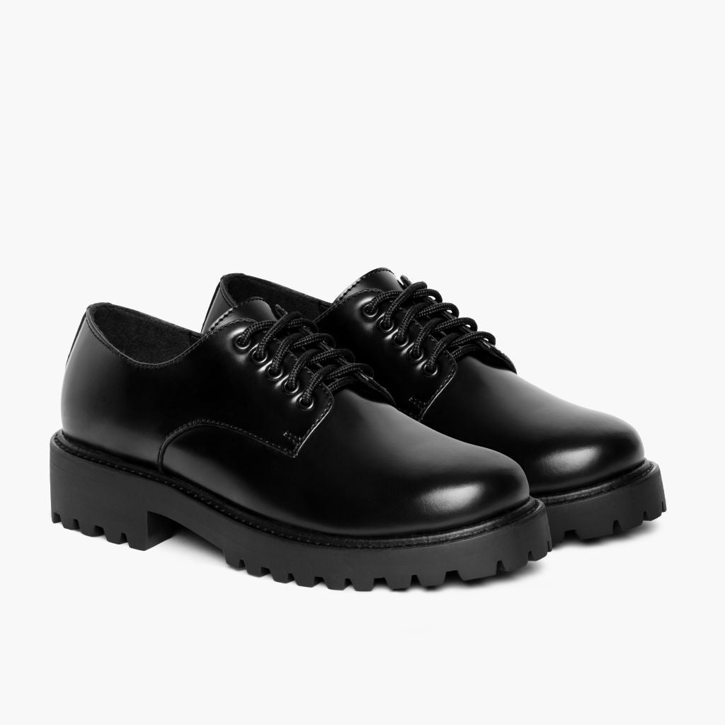 Renegade Noir Baskets en cuir pour Femme en cuir de vachette noir véritable - Vue de profil | Acheter en ligne
