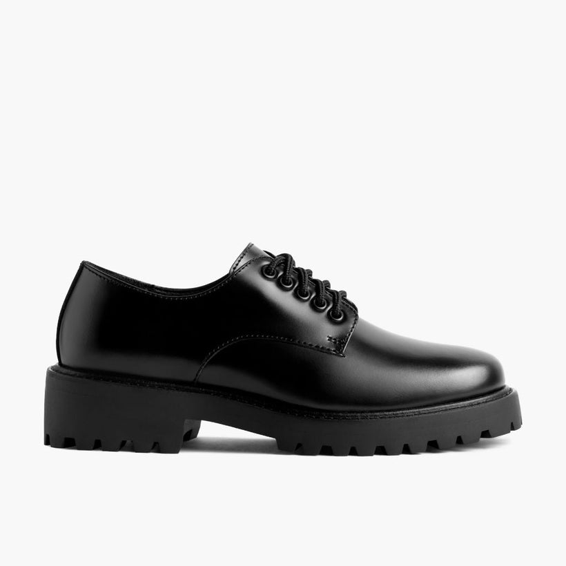 Black Full-Grain leather Sneakers - Goodyear Welt Construction & Front Toe Box Detail