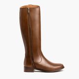 Crown Cuero Leather Boots - Reinforced Heel Counter & Precision Double-Row Stitching Detail