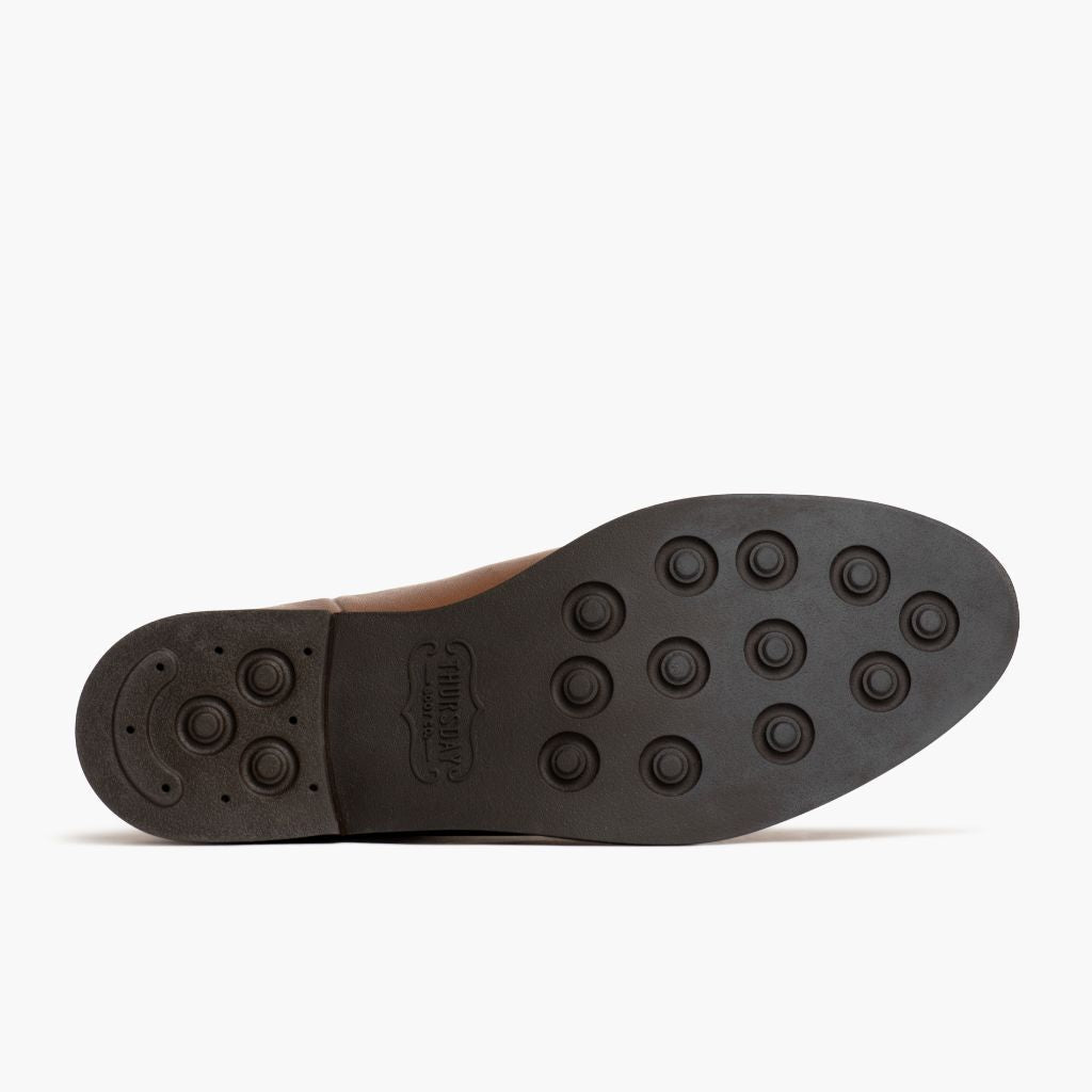 High-Traction Rubber Outsole & Lug Tread Pattern on Duchess Blé Ambré Bottines en cuir pour Femme