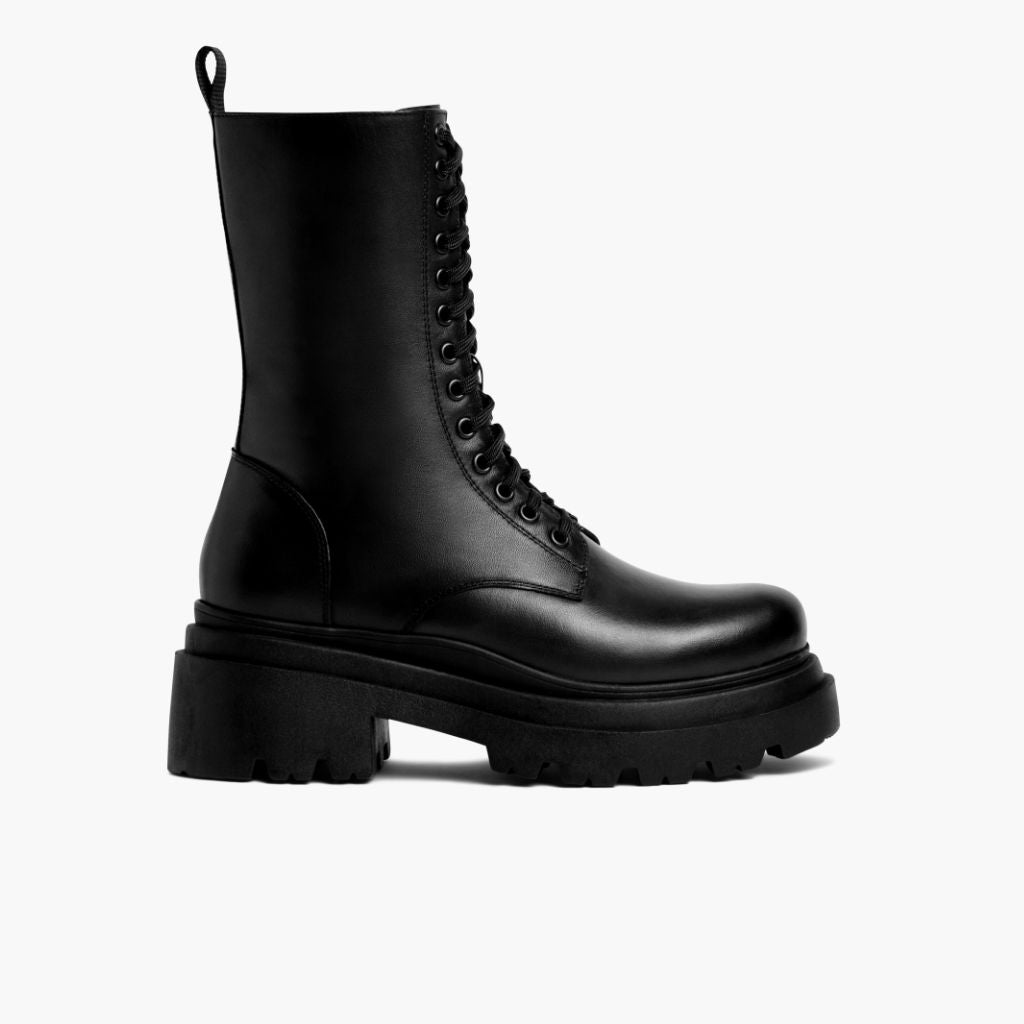 Fatale Noir Bottines en cuir pour Femme - Contrefort de talon renforcé & surpiqûres doubles de précision