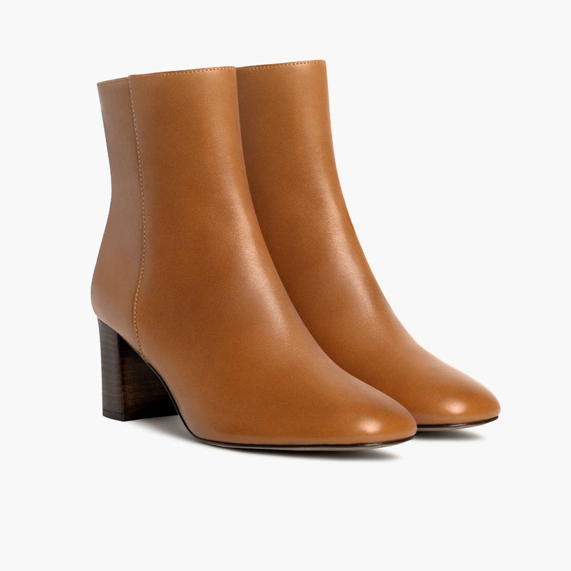 High Standard Toffee Leather Boots pour Femme