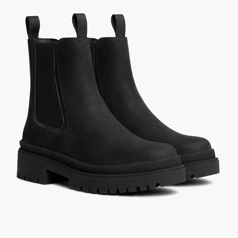 Legend Platform Noir Matte Leather Boots pour Femme