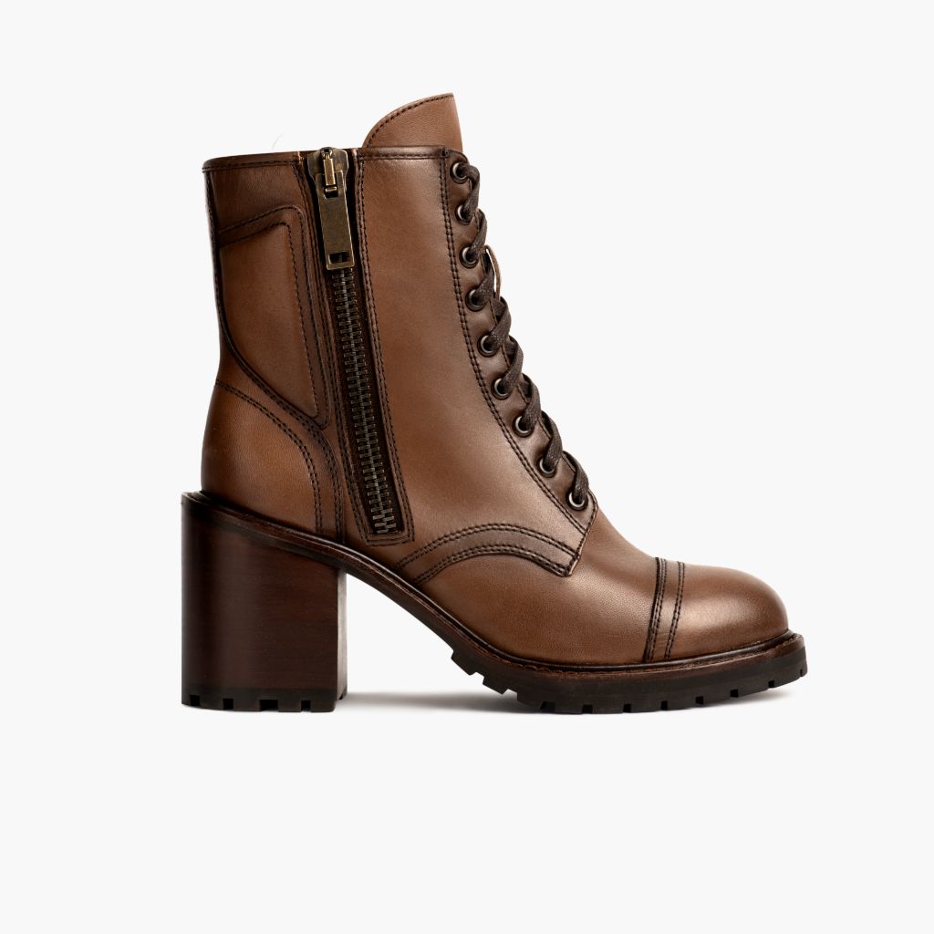 Rebel Blé Ambré Bottines en cuir pour Femme in Classic Full-Grain Leather - Vue de profil | Acheter en ligne