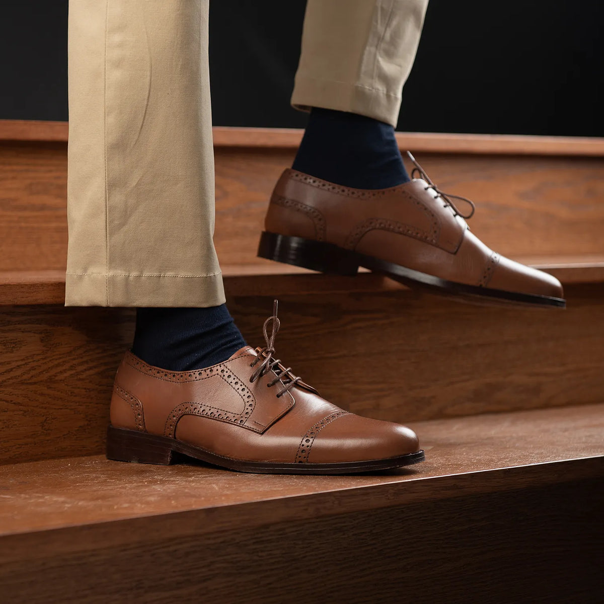Orlaven Dirk Brogues Derby Camel Chaussures en cuir pour Homme footwear image 10