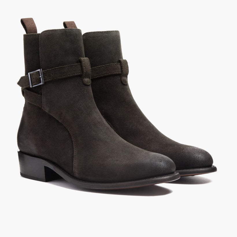 Rogue Dark Olive Suede Leather Boots pour Homme