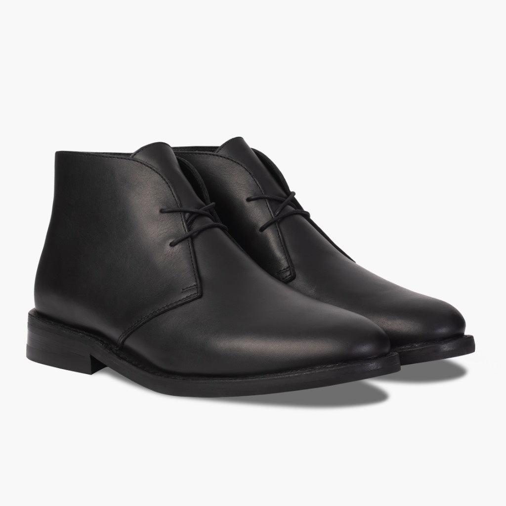 Scout Noir Bottines en cuir pour Homme For Men en cuir de vachette noir véritable - Vue de profil | Acheter en ligne