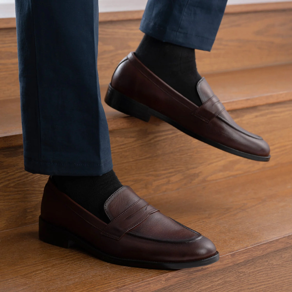 Orlaven Baxton Burnished Marron Mocassins en cuir pour Homme footwear image 9