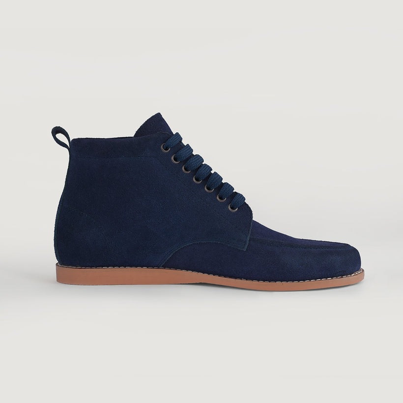 Bearman Moc Toe Bleu Suede Boots pour Homme