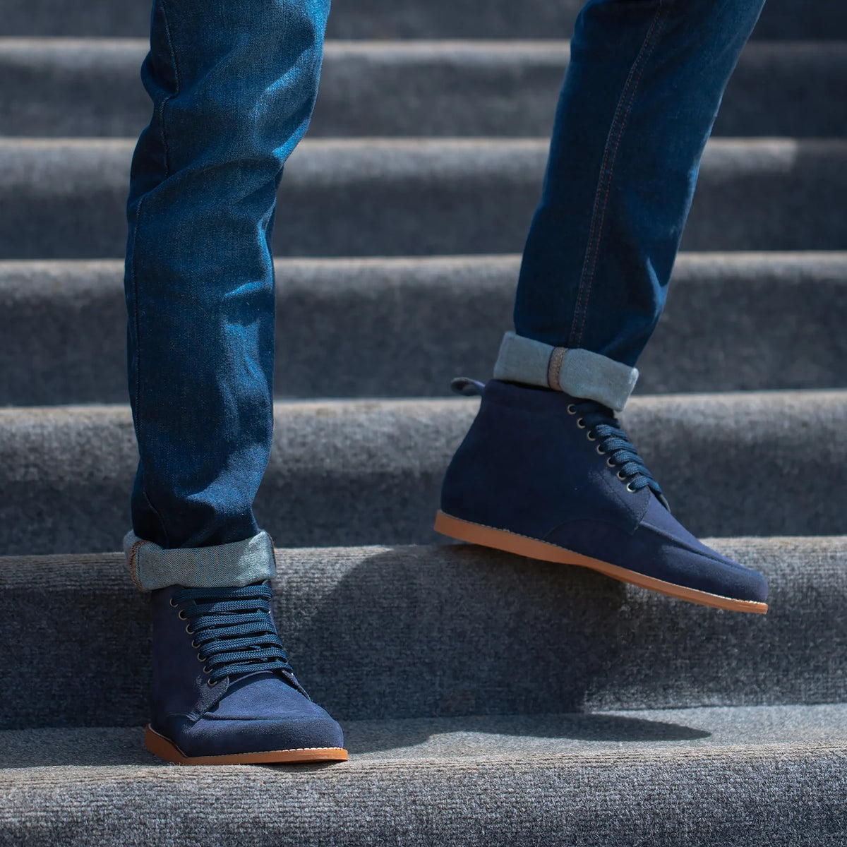 Orlaven Bearman Bottines Moc Toe en daim bleu pour Homme footwear image 10