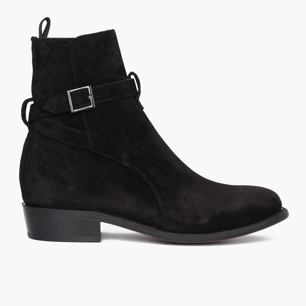 Black Full-Grain leather Boots - Montage cousu Goodyear & détail de l'embout avant