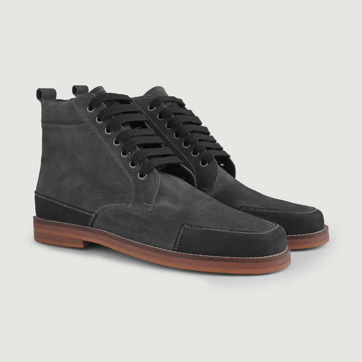Authentic Goatskin Suede Grain Depth & Pull-Up Patina Texture Detail