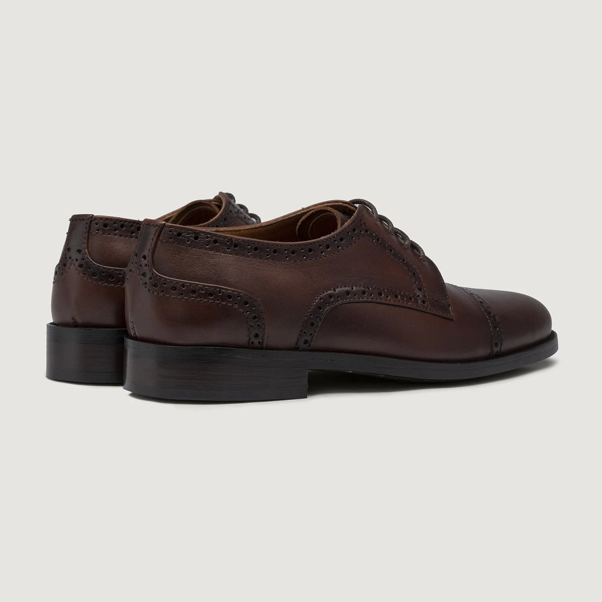 Dirk Brogues Derby Brown Leather Shoes StudGuard For Men - Contrefort de talon renforcé & surpiqûres doubles de précision