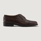 Burnished Brown Full-Grain leather Shoes - Goodyear Welt Construction & Front Toe Box Detail