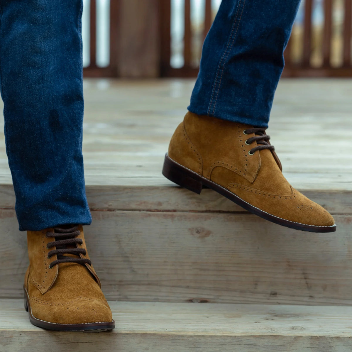 Orlaven Duster Brogues Derby Marron Suede Bottines en cuir - StudGuard pour Homme footwear image 9