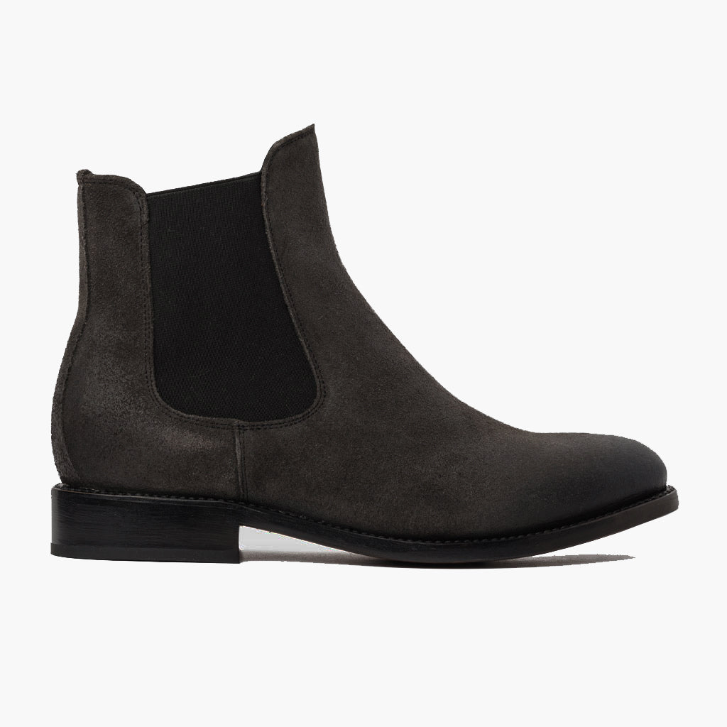 Grey Full-Grain leather Boots - Montage cousu Goodyear & détail de l'embout avant