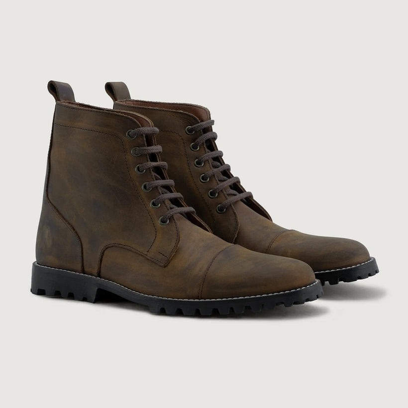 Knight Derby Cuivre Brûlé Pullup Bottines en cuir - TerraGrip pour Homme