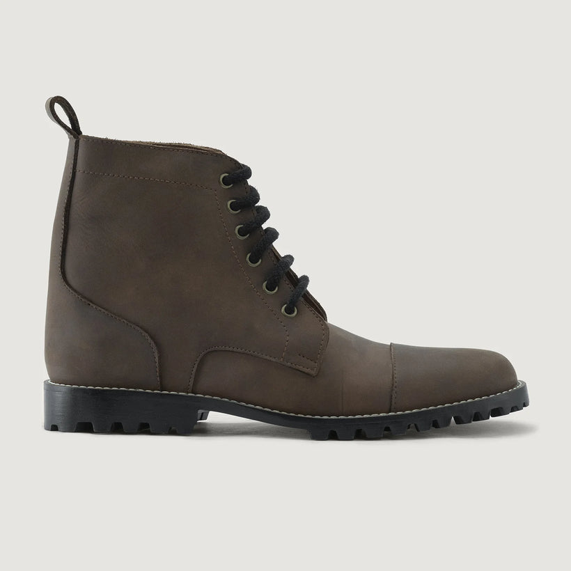 Knight Derby Waxed Marron Pullup Bottines en cuir - TerraGrip pour Homme