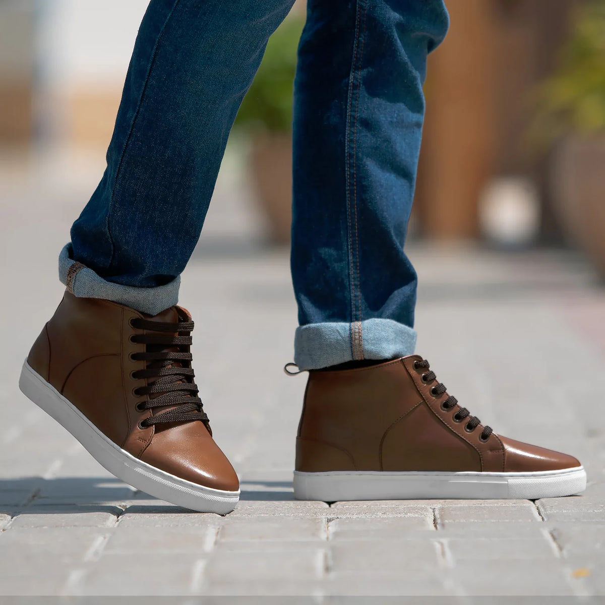 Orlaven Marty High Top Camel Baskets en cuir pour Homme footwear image 9