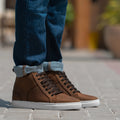 Marty High Top Pull-up Marron Baskets en cuir pour Homme