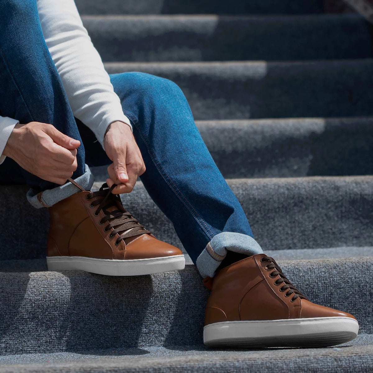 Orlaven Marty High Top Camel Baskets en cuir pour Homme footwear image 10