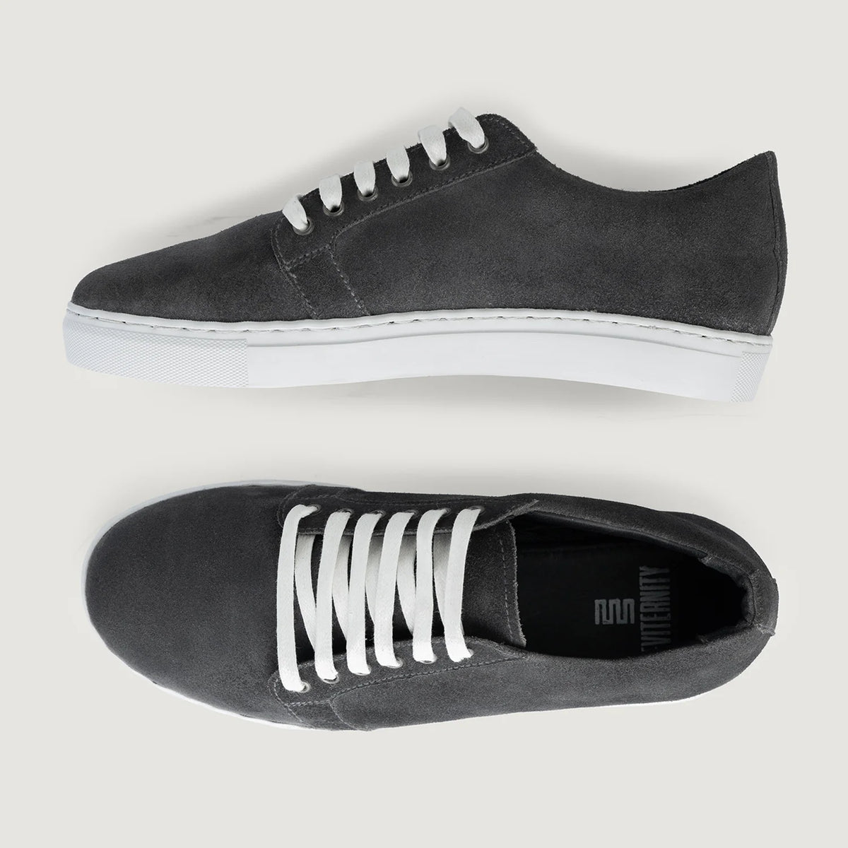 Murphy Low Top Gris Suede Baskets en cuir pour Homme For Men - Contrefort de talon renforcé & surpiqûres doubles de précision