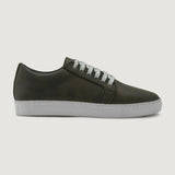 Olive Full-Grain leather Sneakers - Goodyear Welt Construction & Front Toe Box Detail