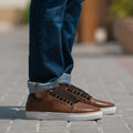 Murphy Low Top Camel Baskets en cuir pour Homme
