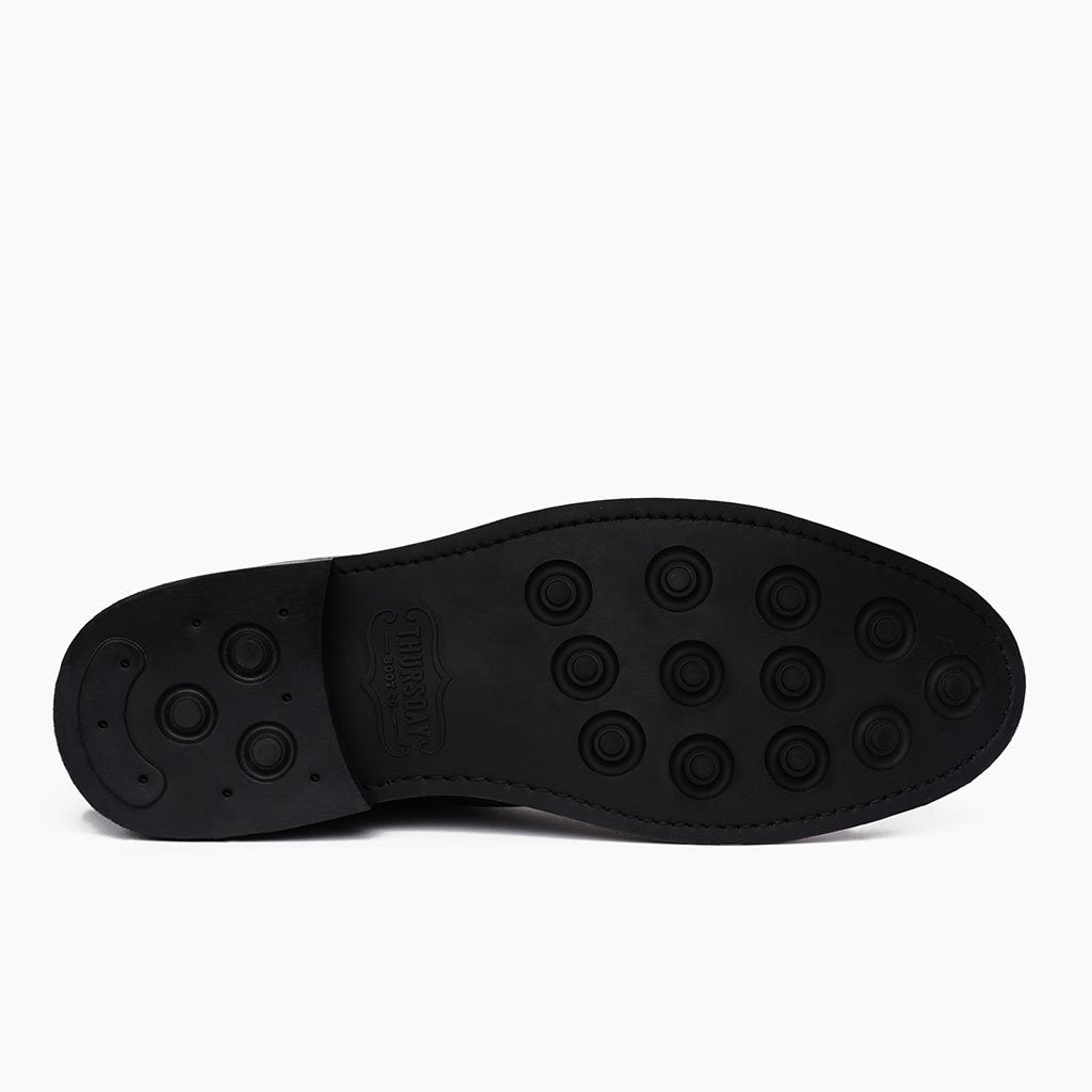 High-Traction Rubber Outsole & Lug Tread Pattern on Scout Noir Bottines en cuir pour Homme For Men