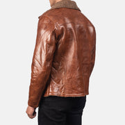 Authentic Sheepskin Leather with Semi-aniline Finish Grain Texture &amp; Heavy-Duty Seam Stitching Detail