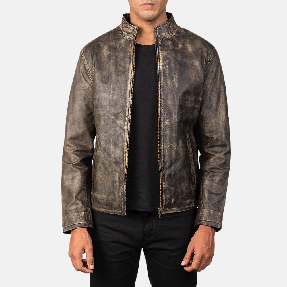 Alex Veste Motard en Cuir pour Homme – Vue produit alternative 1