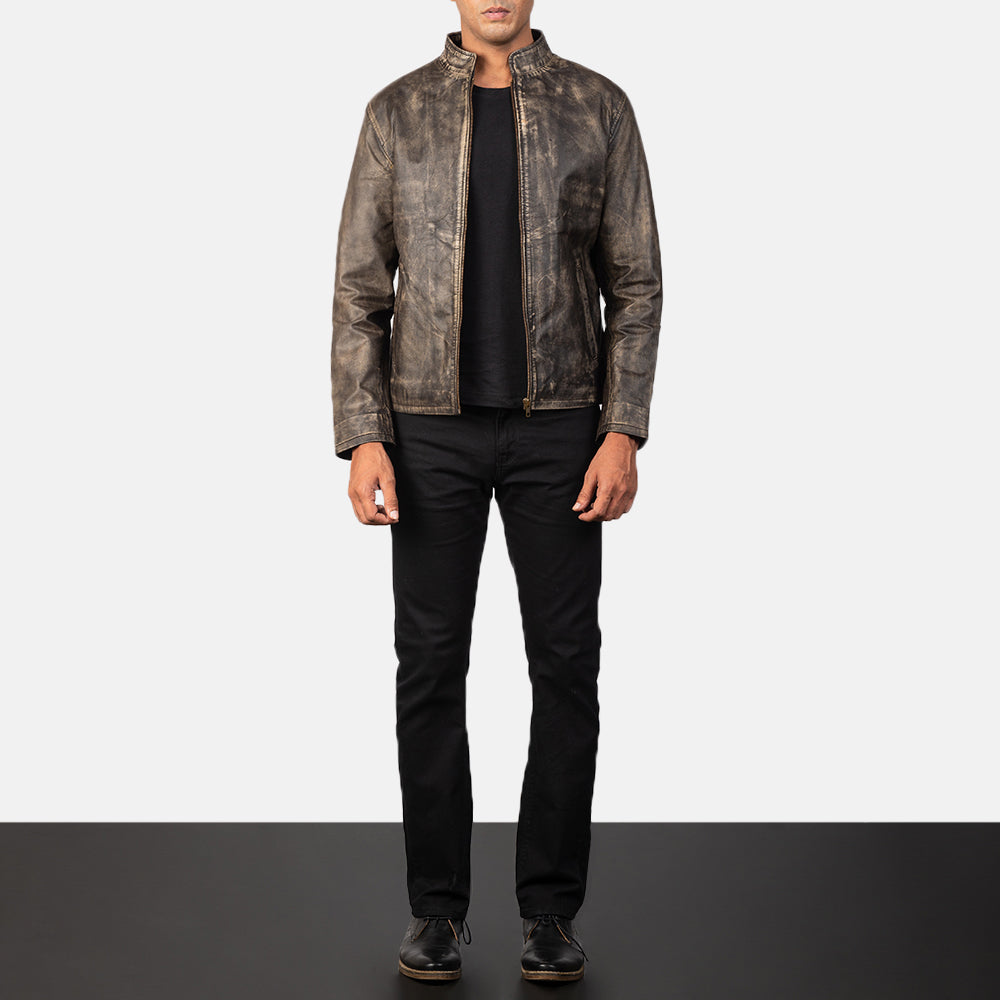 Alex Veste Motard en Cuir pour Homme – Vue produit alternative 3