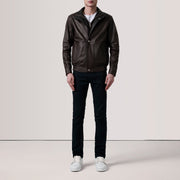 Alfred Blouson Bomber en Cuir pour Homme – Vue produit alternative 2